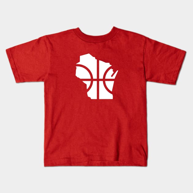 Wisconsin Basketball Logo Icon Kids T-Shirt by Modern Evolution